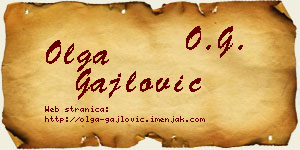 Olga Gajlović vizit kartica